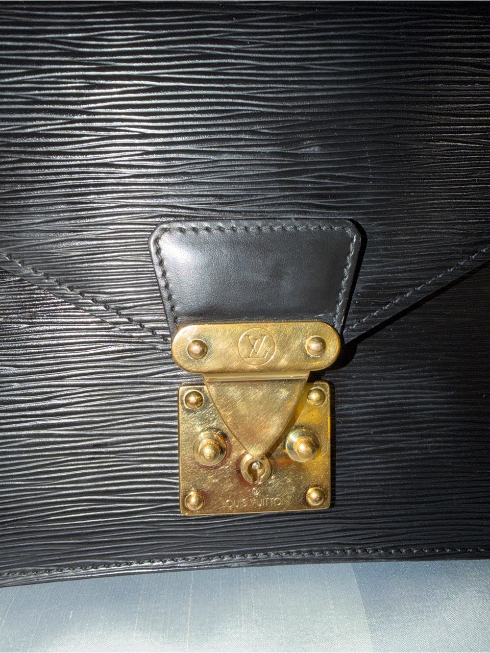 Louis Vuitton Black Epi Leather Envelope Clutch with Gold Hardware - Picture 2 of 3